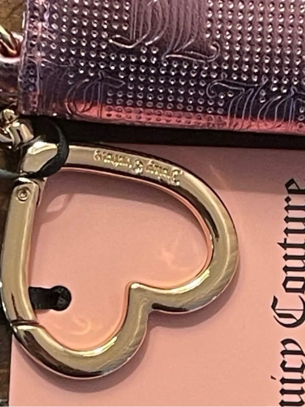 Juicy Couture Metallic Pink Wallet with Heart Juicy Charm - Picture 5 of 5